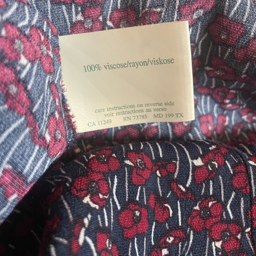 Vintage Laura Ashley Navy & Burgundy Midi Dress - Picture 9 of 11